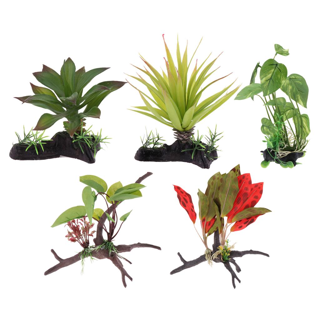 Aquarium Plant Vine - Reptilien-Terrarium-Pflanze, künstliche Dschungelrebe, Dekorationszubehör für Reptilien-Terrarium-Zubehör,