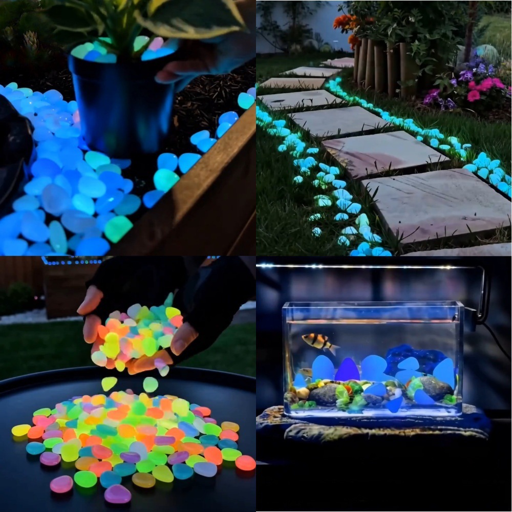 Aquarium Plant Light - Bunte, im Dunkeln leuchtende Kieselsteine für