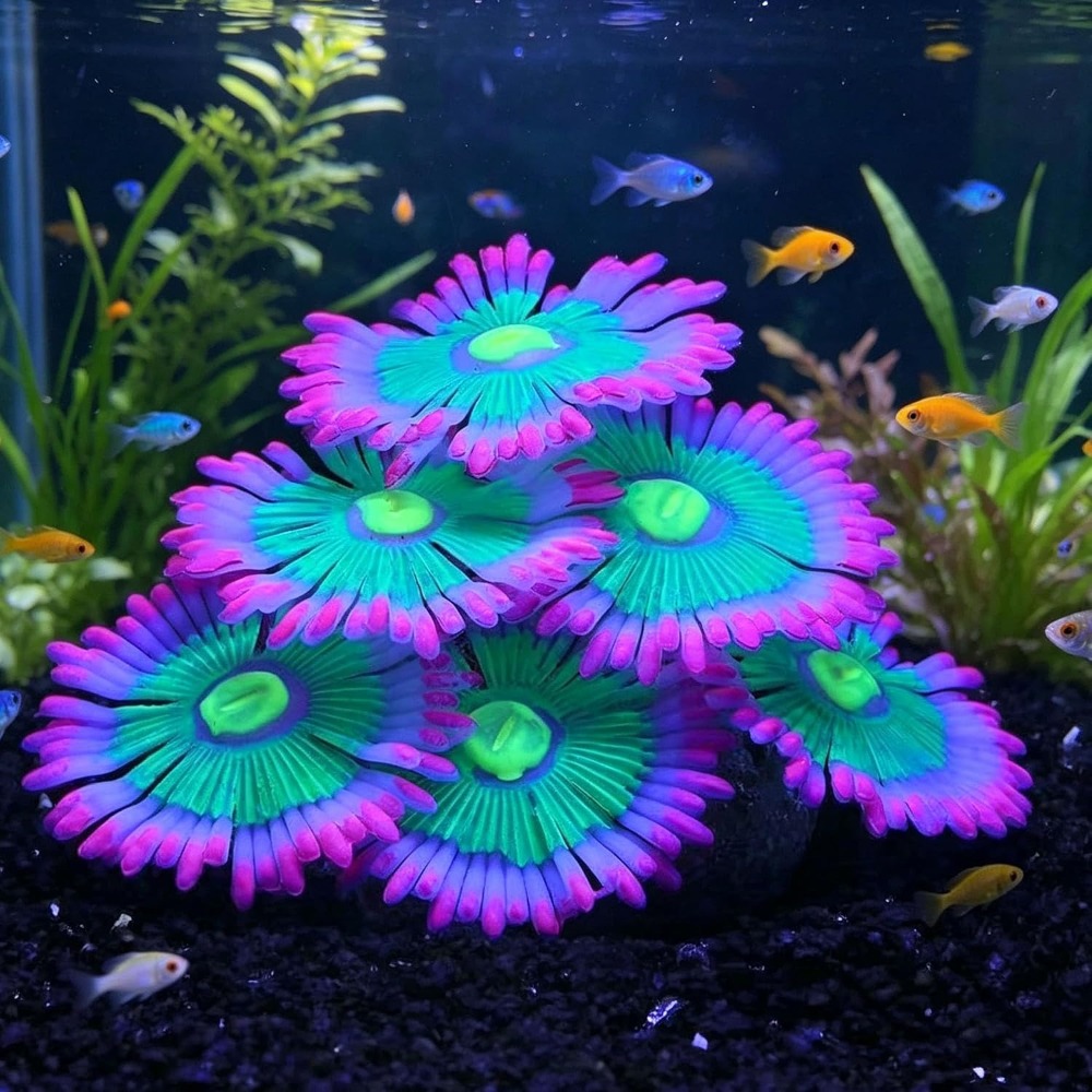Aquarium Plant Ornament - Leuchtende Weiche Aquarium-Dekorationen Silikon-Leuchtpflanzen Künstliche Ornamente