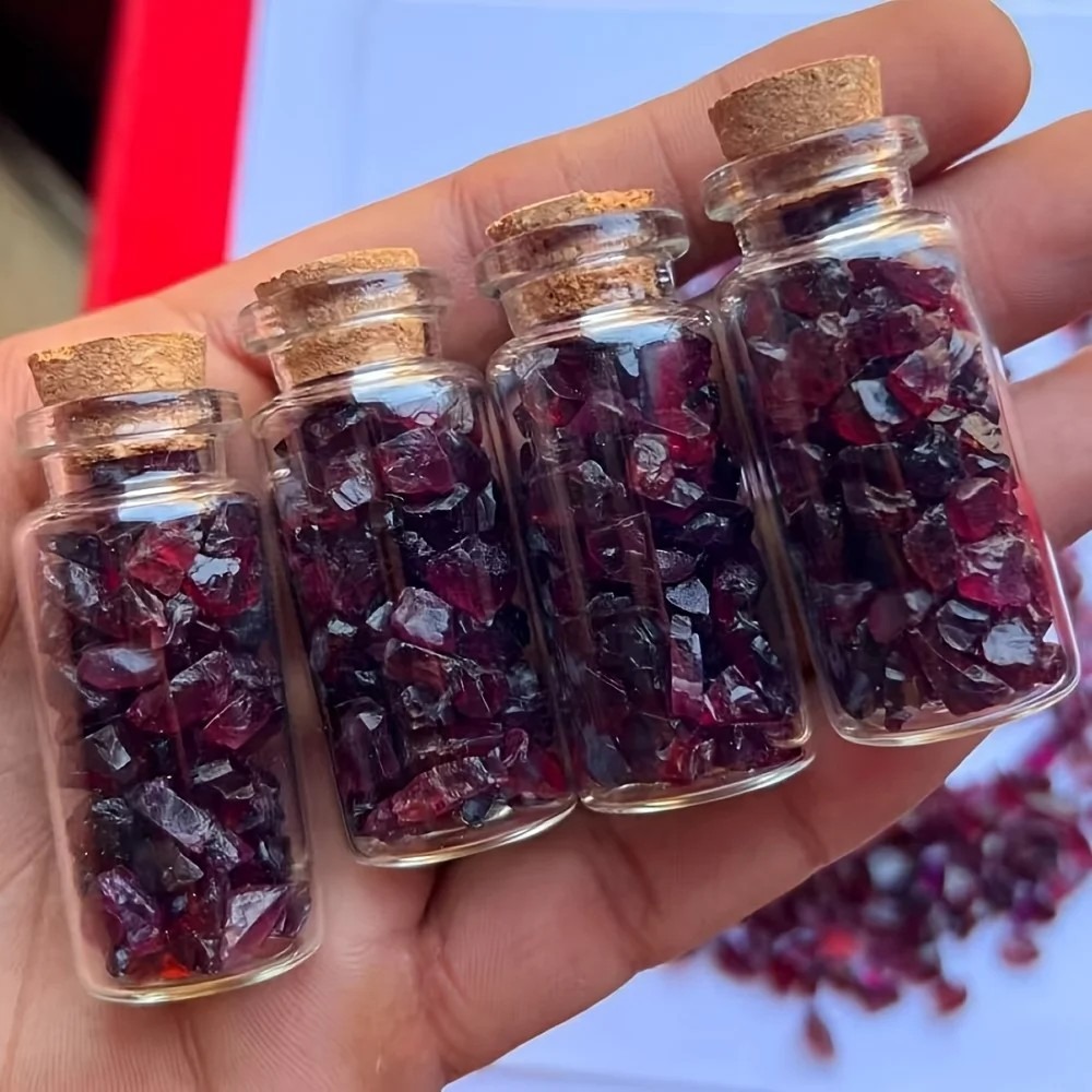 Aquarium Planted Soil - Natürliche rohe Granat-Edelsteinsplitter für Terrarien, Aquarium-Grusel,
