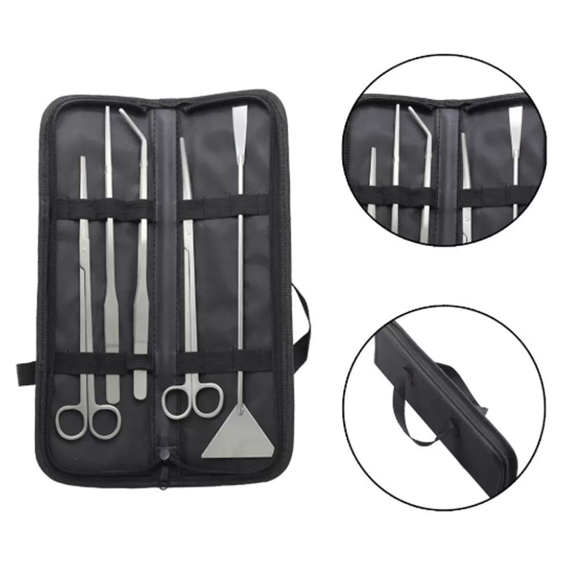 Planted Aquarium Tool Kit - Aquarium-Reinigungswerkzeug-Set Wellenschere Pinzette Wasserpflanzen-Gras-Trimmer Edelstahl Fischbecken-Werkzeuge