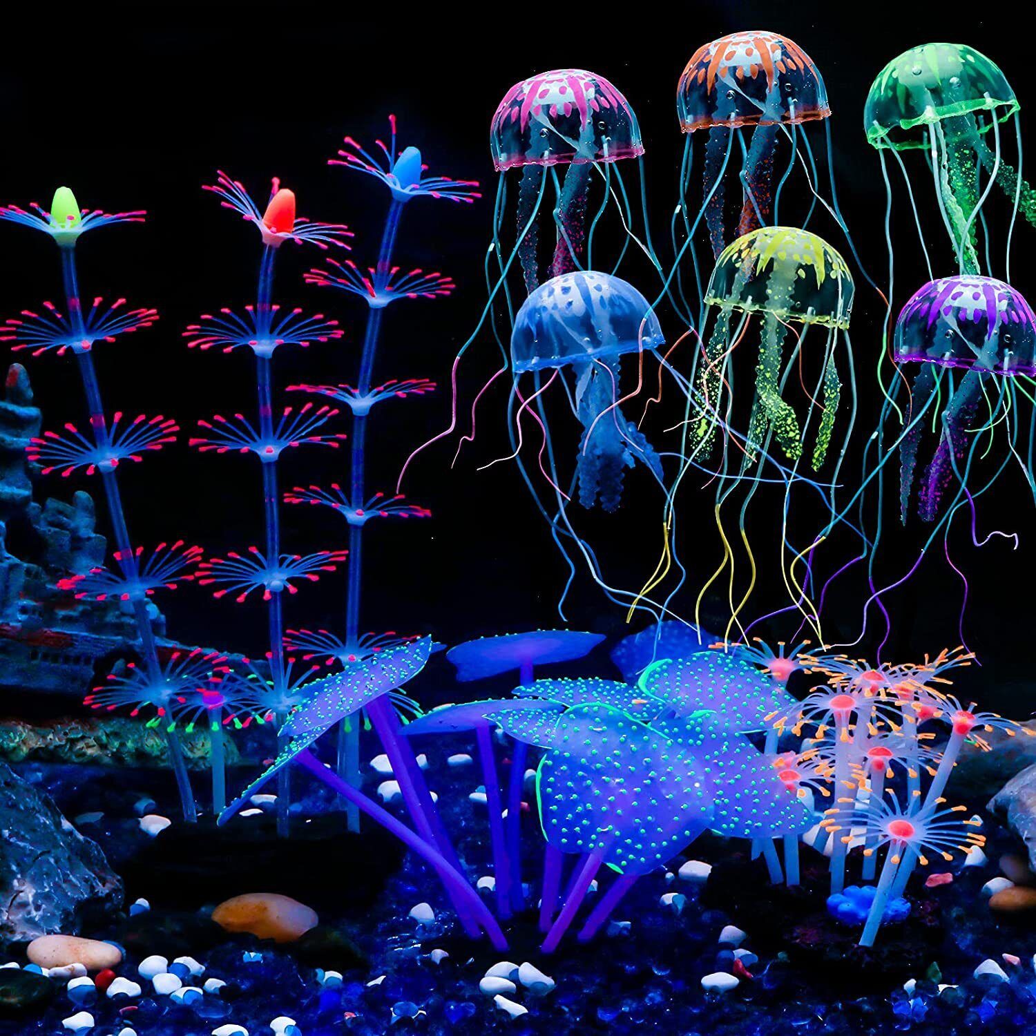 Leuchtende Silikon-Korallen un – Aquarium Plant Ornament Bewertung und Preis